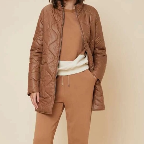 Brown Quilted jacket with pockets - Picture 5 of 10